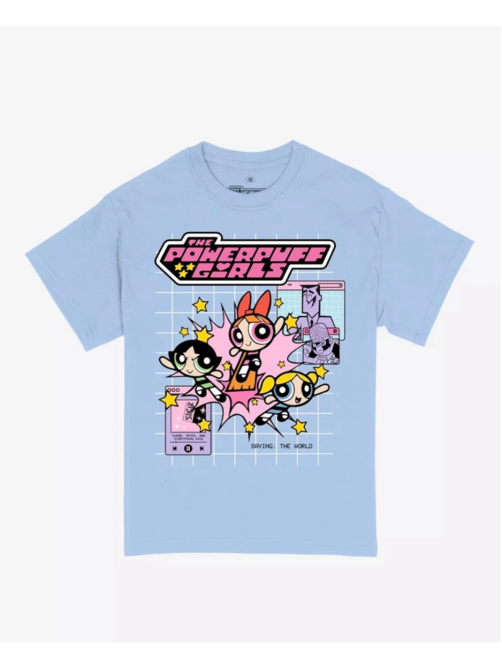 Unisex Hot Topic Powerpuff Girls Graphic Tee, XL, Blue and Pink